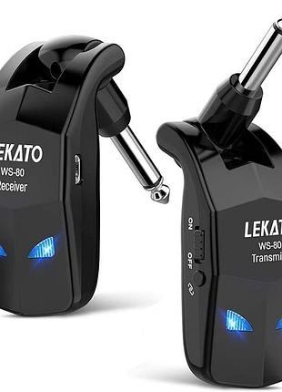 Бездротова гітарна система lekato ws-80 2.4ghz гітарний передавач-приймач, до 8 годин роботи