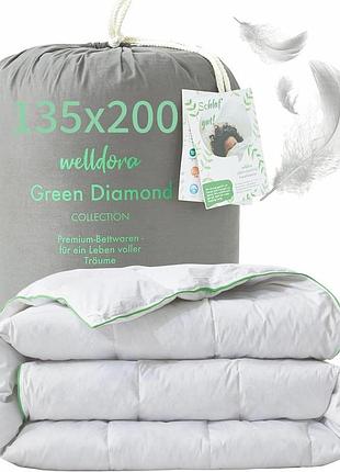 Пухова ковдра 135 x 200 см welldora comfort oeko-tex літня гіпоалергенна ковдра з пір'я й пуху