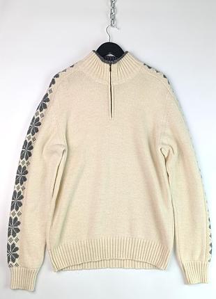 Кв свитер мужской из шерсти альпаки dale of norway x devold wool alpaca/овдлинный/на замочек/с высоким горлом/теплый/стильный/премиум/альпака/