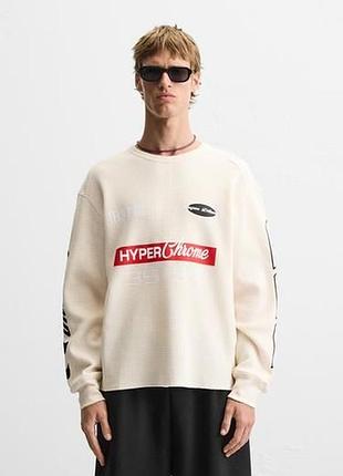 Лонгслив вафельный zara,p. m