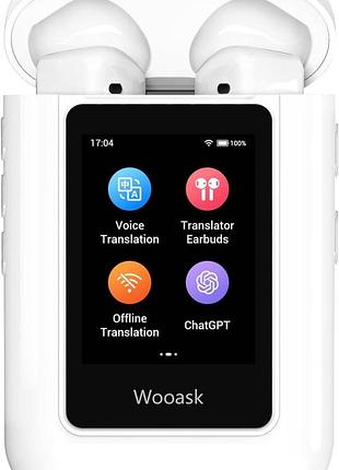 Навушники-переводчики bluetooth 5.3 wooask earbuds a8 автономні навушники-переводчики із сенсорним екраном