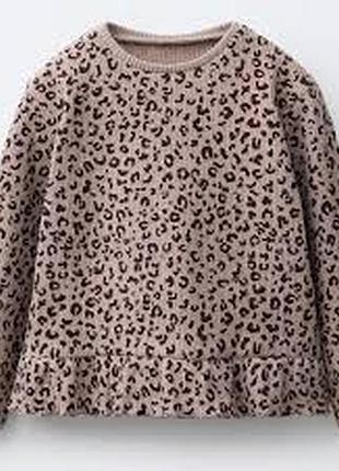 Реглан zara для девочки, леопардовый принт 2