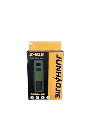 Фонарь junhaojie z-818 3000mah аккумуляторный светодиодный фонарь с ярким led-освещением
