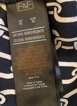 Блуза з завязками з принтом в білі ланцюги f&f, uk20 6