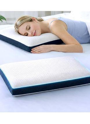 Подушка для сну 60х35 см alfa sleep ергономічна подушка для сну з ефектом пам'яті