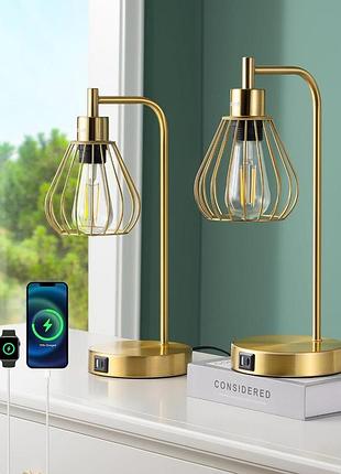 2 шт. настільна світлодіодна лампа edishine table lamp dhltl04b приліжкова лампа в індустріальному стилі