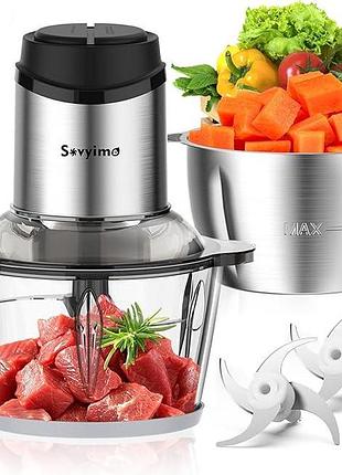 Кухонний комбайн з 2 чашами sovyime food processor fc-58 мініподрібнювач продуктів