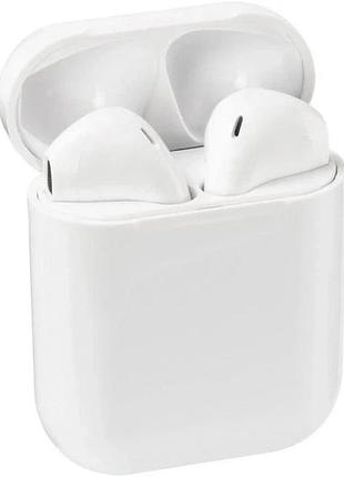 Bluetooth-навушники cuffie i12 бездротові bluetooth-навушники із зарядним кейсом і вбудованим мікрофоном