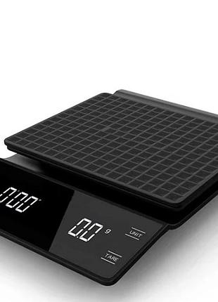 Ваги для кави digital kaffeewaage ek6002 до 3 кг з рк-дисплеєм, підсвіткою й таймером