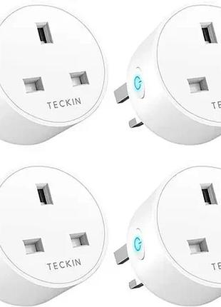 4 шт. розумні смарт-розетки teckin sp27 2300w 10a англійська розетка з дистанційним керуванням і таймером