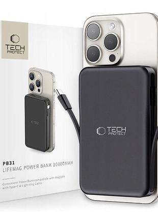 Повербанк 10000 мач tech protect pb31 портативный повербанк для зарядки двух устройств одновременно с 2 портами usb-c/usb-a