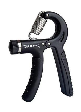 Еспандер кистьовий пружинний з регульованим навантаженням newt power grip pro cm 5-60 кг чорний ne-w-87-b, для фітнесу та аеробіки