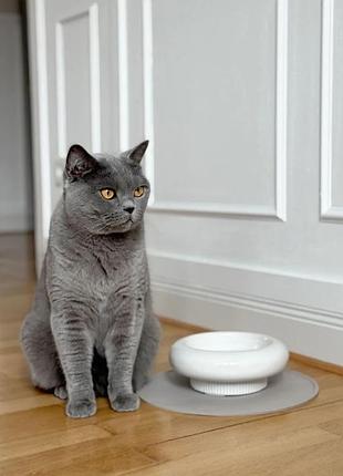 Керамічна миска для кішок стійка до подряпин 17 см myco ceramic cat bowl безпечний довговічний посуд для тварин