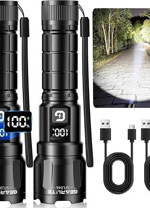 2 шт. светодиодный фонарик 6000 лм gearlite led flashlight sfl046 тактический светодиодный фонарь