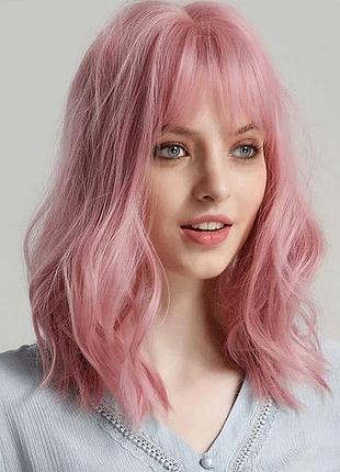 Headband wig pink cute — коротке кучеряве волосся, аніме-парик для косплею на гелловін, ведьбі, вечірку, ко
