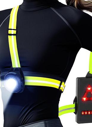 Нагрудный светодиодный фонарь с передним белым и задним светом outdoor sports chest lamp спортивный нагрудный фонарь для бега