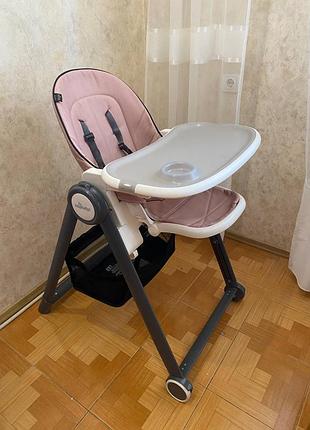 Стільчик для годування рожевий baby desig польський