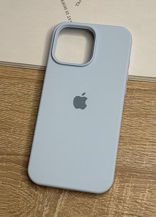 Силіконовий чохол на iphone 16 pro max, протиударний з мікрофіброю, блакитний (sky blue)