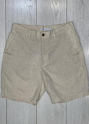 Чоловічі лляні шорти zara size m 100% льон