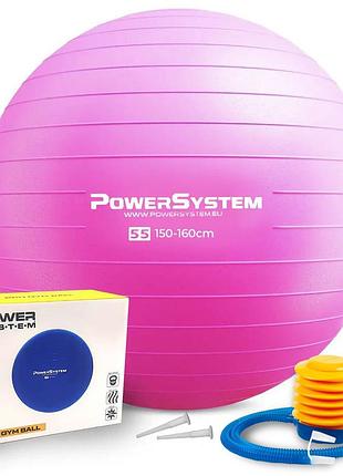 Мяч для фитнеса (фитбол) power system ps-4011 ø55 см pro gymball розовый, для гимнастики и разминки, для пилатеса, для координации