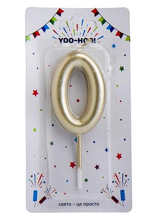 Свечи для торта "0,8,9", золотые, 10 см yoo-hoo!