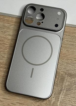Чохол на iphone 16 pro max сірий з магнітом магсейф gray premium matte