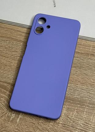 Силиконовый чехол на samsung galaxy a06, бузковый противоударный с защитой камеры и микрофиброй