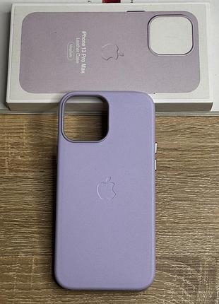 Кожаный чехол на iphone 13 pro max с логотипом apple и magsafe, противоударный с микрофиброй, светлый фиолетовый (elegant purple)