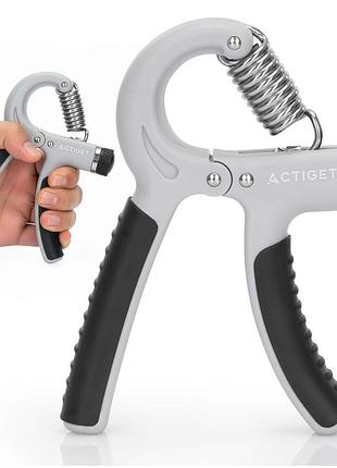 Еспандер кистьовий actiget 20-50 кг з регульованим навантаженням act0052 grey/black, для фітнесу та домашніх тренувань