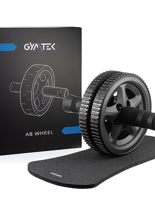 Ролик для пресса gymtek двойной + коврик для йоги, пилатеса, гимнастики, растяжки и домашнего фитнеса, для регулярного фитнеса