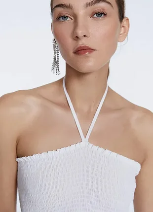 Белое кэжуал платье stradivarius 2