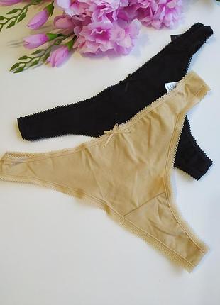 Набор, новые коттоновые трусики танга george, u9 6, eur 34, xs
