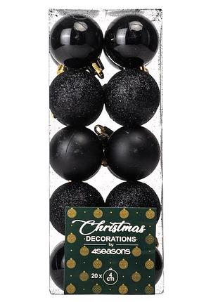 Набор елочных шаров "время праздника" (4 см * 20шт, черный) elisey