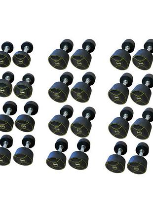 Уретановий гантельний ряд generation fitness ff51d4b-2,5/30kg (12 пар) 390 кг, для силових тренувань, для функціонального тренінгу