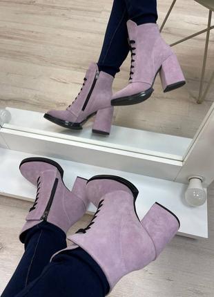Lux обувь! любой цвет! ботинки женские замш кожа8 фото