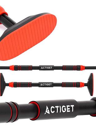 Турнік розсувний actiget 72-105 см act0168 black/red, для силових тренувань, для дому та спортзалу, для розвитку сили