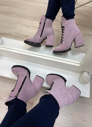 Lux обувь! любой цвет! ботинки женские замш кожа7 фото