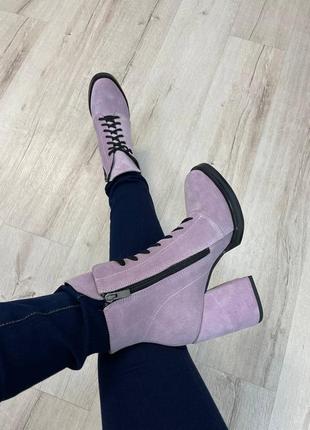 Lux обувь! любой цвет! ботинки женские замш кожа5 фото