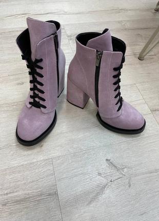 Lux обувь! любой цвет! ботинки женские замш кожа6 фото