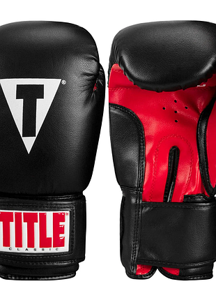 Боксерские перчатки title classic boxing gloves - черный/красный/regular, для бокса и единоборств, для зала, для боксерской секции 2
