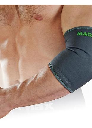 Налокотник madmax mfa-293 zahoprene elbow support dark серый/зеленый (1 шт.) m, для фитнеса и домашних тренировок, для координации