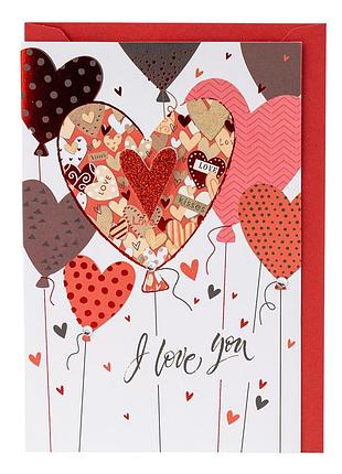 Вітальна листівка з конвертом до дня закоханих "love you" yoo-hoo!