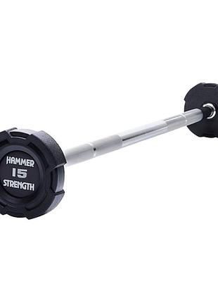 Штанга hammer strength 15 кг уретановая прямая ff15tpp, для силовых тренировок, для дома и спортзала, для изолированных упражнений