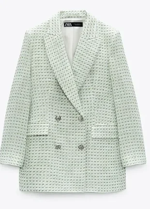 Твидовый блейзер, пиджак, жакет от бренда zara