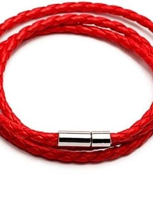 Плетеный браслет из искусственной кожи черный 60 см