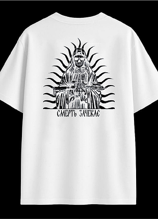 Футболка оверсайз з військовим принтом