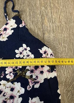 Темно-синій топ майка vero moda в квітковий принт 3
