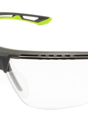 Защитные очки pyramex truflex серый-lime (clear) anti-fog, прозрачные в серо-лаймовой оправе, для стрельбы и тренировок с оружием