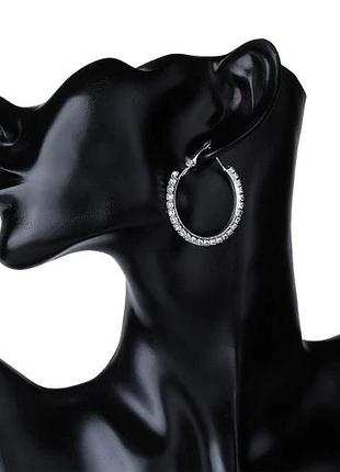 Серьги-кольца из горного хрусталя 3 см конго