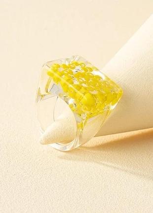 Прозрачная кольца желтое настроение, 19